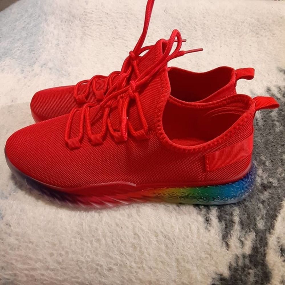 Wanted Affinity Red Rainbow Sole Sneakers Size 7.5